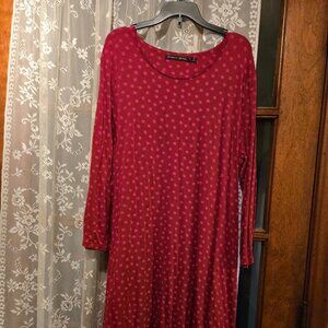 SOLD Gudrun Sjoden Red and Pink Polka Dot Dress. Large. EUC. $65
